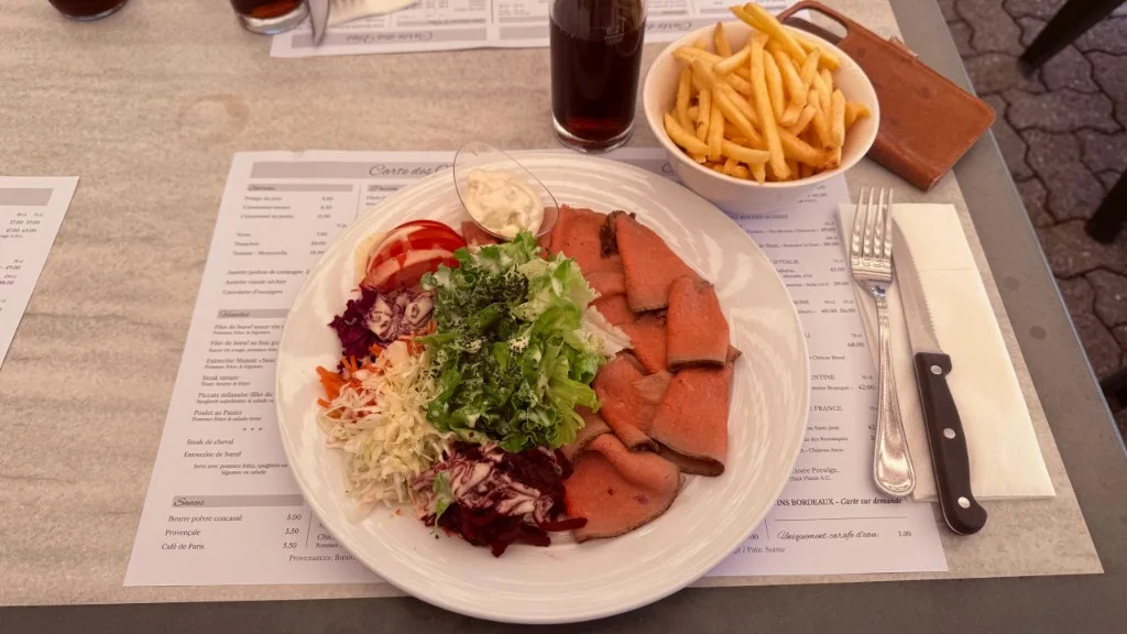 Assiette de roastbeef au Manoir